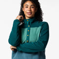 Encima Fleece Pullover - Women's - Deep Ocean and Firefly