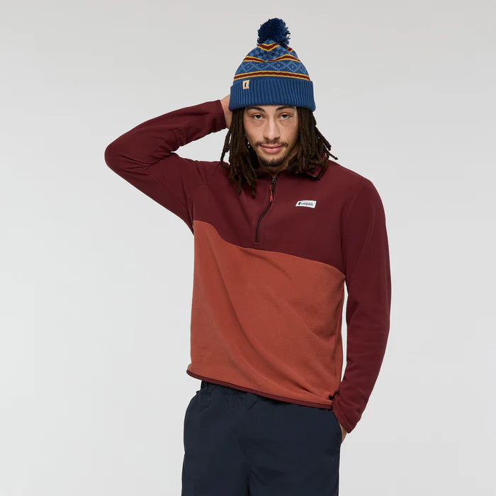 Amado Fleece Pullover - Mulberry and Nutmeg
