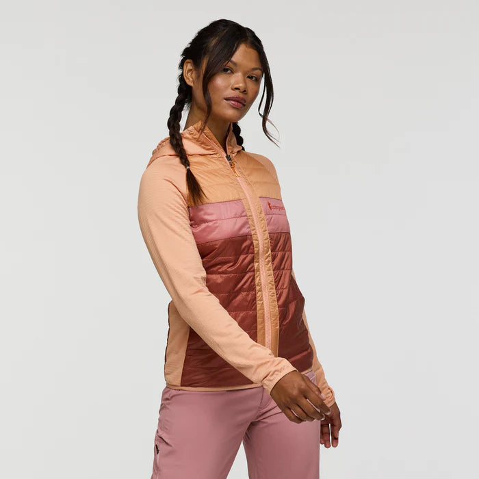 Capa Hybrid Insulated Hooded Jacket - Apricot And Faded Brick