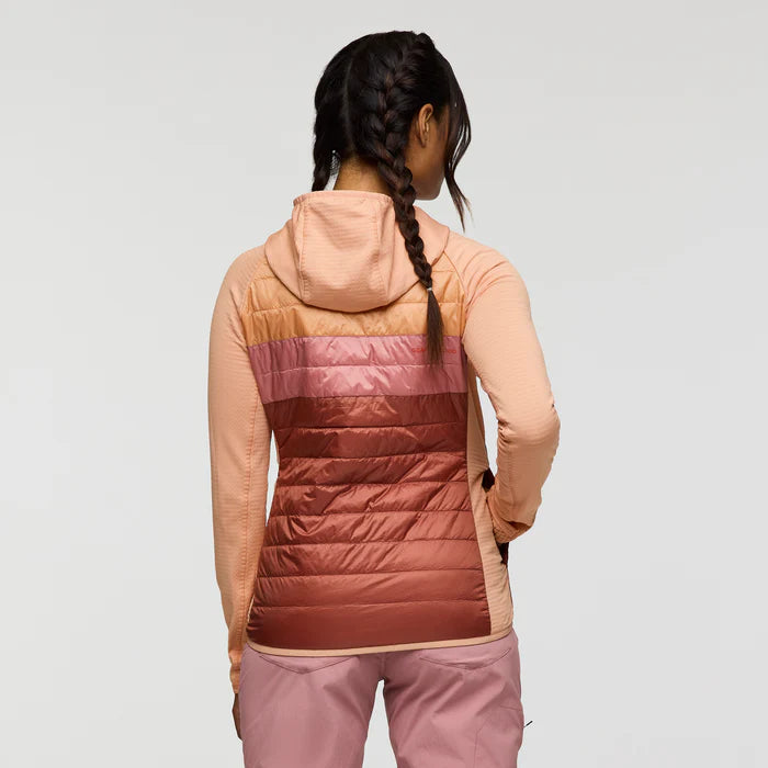 Capa Hybrid Insulated Hooded Jacket - Apricot And Faded Brick thumbnail 1