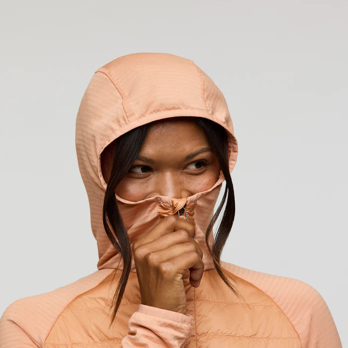Capa Hybrid Insulated Hooded Jacket - Apricot And Faded Brick thumbnail 4
