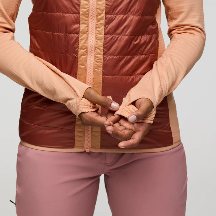 Capa Hybrid Insulated Hooded Jacket - Apricot And Faded Brick 3