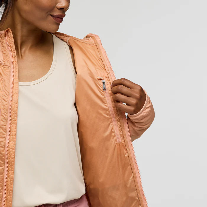 Capa Hybrid Insulated Hooded Jacket - Apricot And Faded Brick thumbnail 2