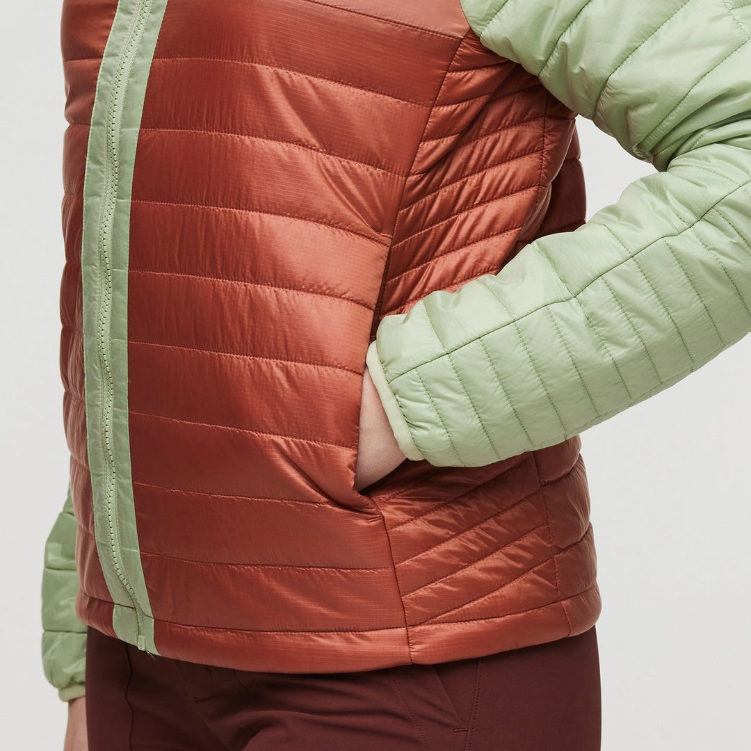 Capa Insulated Hooded Jacket Green Tea Faded Brick 5