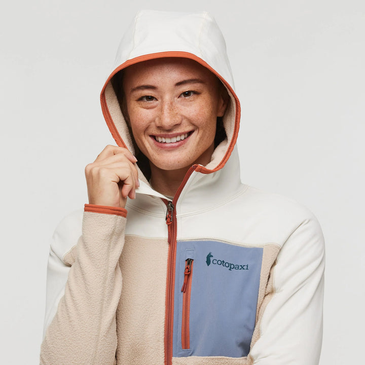 Abrazo Fleece Hooded Full-Zip Jacket Bone Oatmeal thumbnail 2