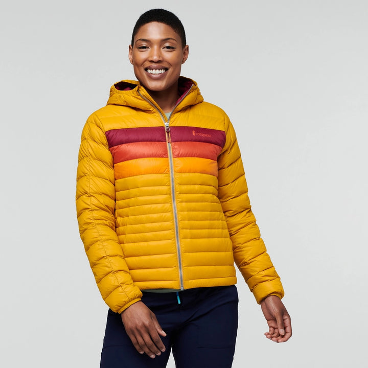 Fuego Down Hooded Jacket Amber Stripes thumbnail 1