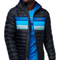 Fuego Down Hooded Jacket Black & Pacific Stripes