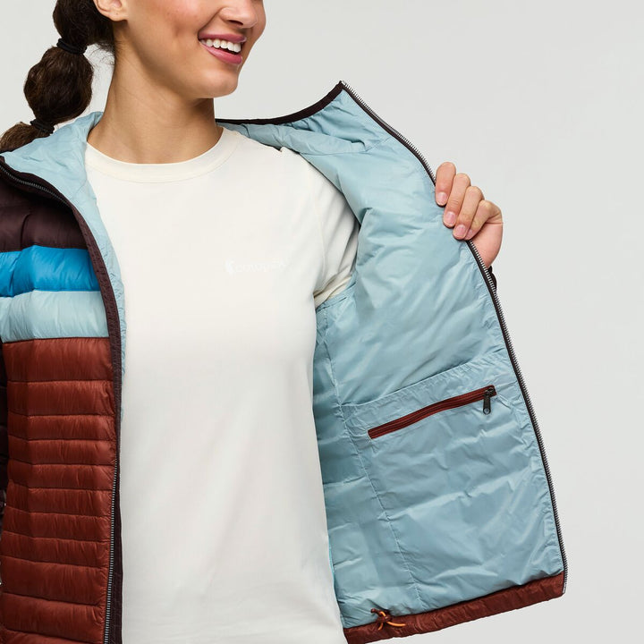 Fuego Down Hooded Jacket - Coffee and Rusty thumbnail 3