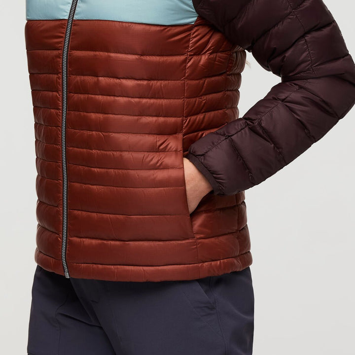 Fuego Down Hooded Jacket - Coffee and Rusty thumbnail 4
