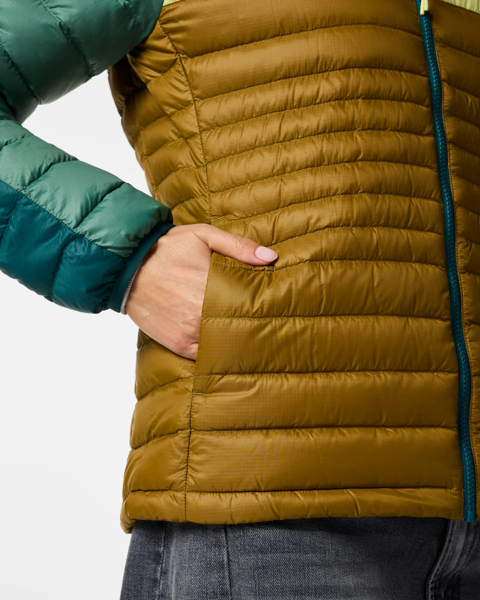 Fuego Down Hooded Jacket - Women's - Deep Ocean Block 2