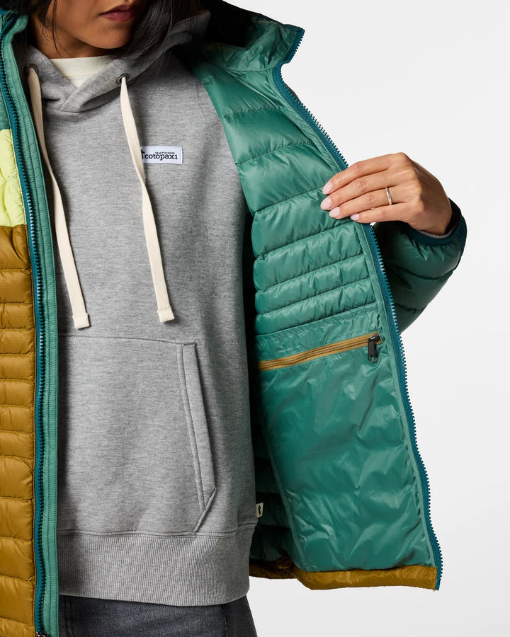 Fuego Down Hooded Jacket - Women's - Deep Ocean Block thumbnail 4