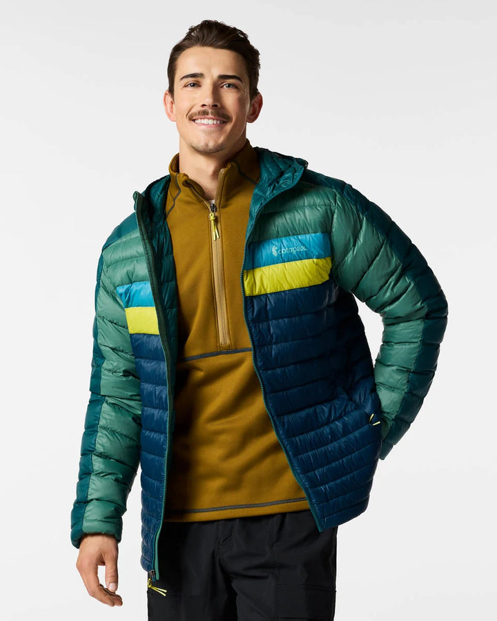 Fuego Down Hooded Jacket - Men's - Deep Ocean Block thumbnail 4
