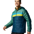 Fuego Down Hooded Jacket - Men's - Deep Ocean Block