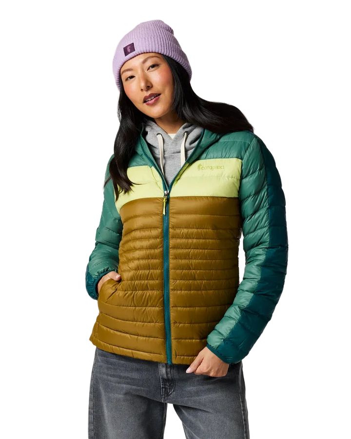 Fuego Down Hooded Jacket - Women's - Deep Ocean Block thumbnail