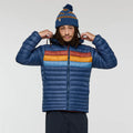 Fuego Down Hooded Jacket - Deep Sea Stripes