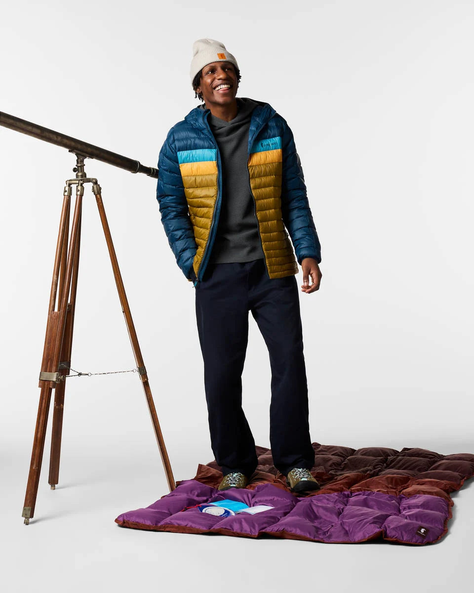 Fuego Down Hooded Jacket - Men's - Indigo and Log Cabin 2