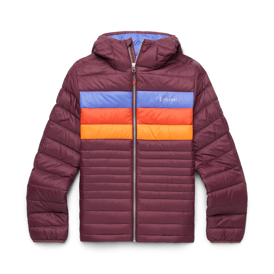 Fuego Down Hooded Jacket - Wine Stripes 5