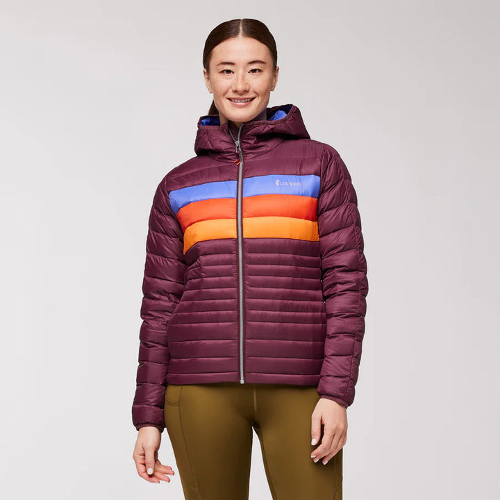 Fuego Down Hooded Jacket - Wine Stripes thumbnail