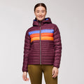 Fuego Down Hooded Jacket - Wine Stripes