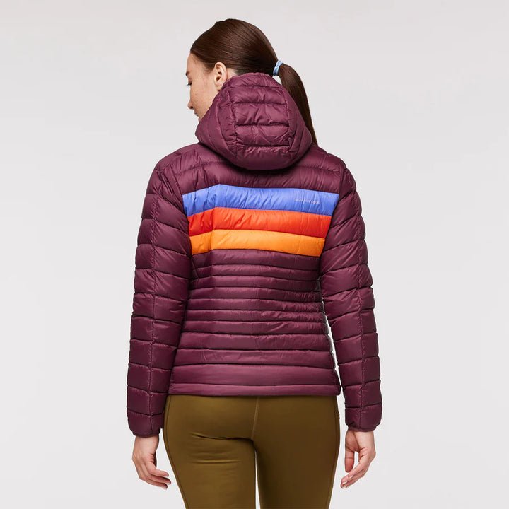 Fuego Down Hooded Jacket - Wine Stripes thumbnail 1