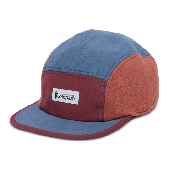 Fleece 5-Panel Hat - Mulberry and Deep Sea