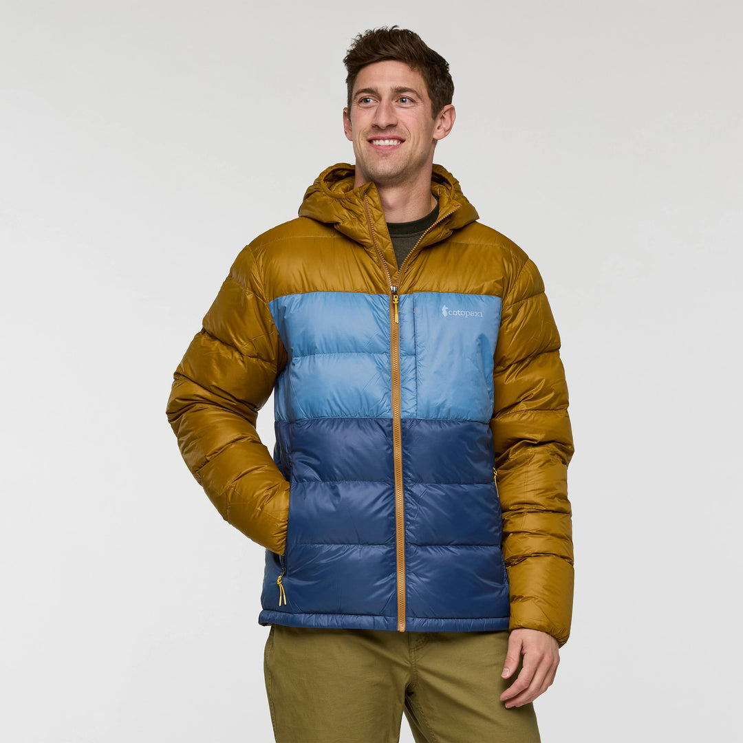 Fuego Max Down Hooded Jacket - Bronze and Deep Sea