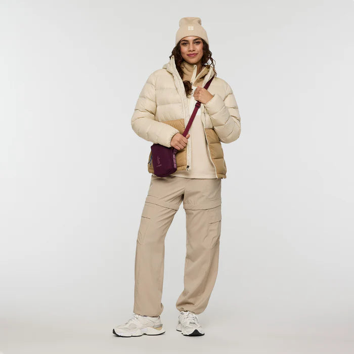Fuego Max Down Hooded Jacket - Cream and Khaki 2