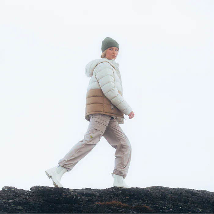 Fuego Max Down Hooded Jacket - Cream and Khaki 5
