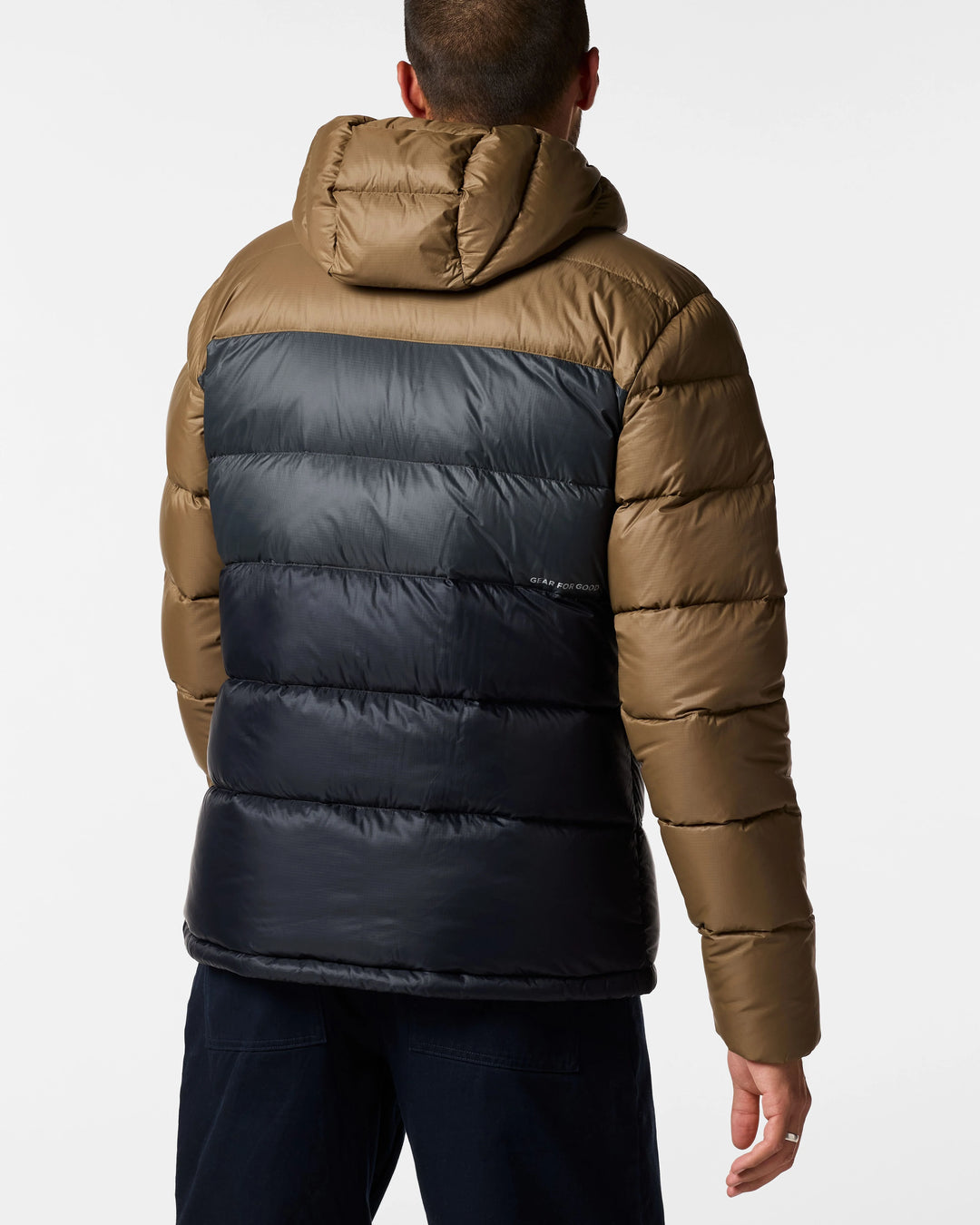 Fuego Max Down Hooded Jacket - Men's - Dune Charcoal and Black 3