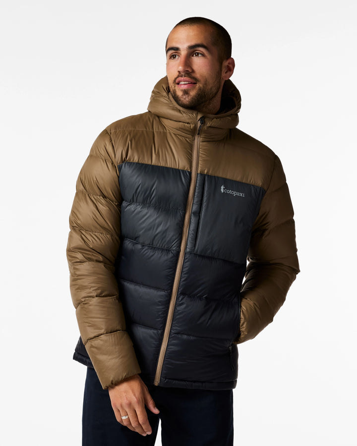 Fuego Max Down Hooded Jacket - Men's - Dune Charcoal and Black thumbnail