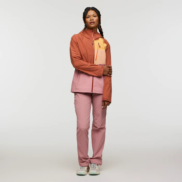 Impermeo 3L Hooded Shell Jacket - Faded Brick And Rose 1