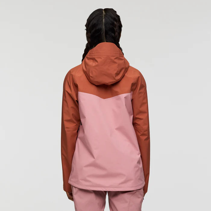 Impermeo 3L Hooded Shell Jacket - Faded Brick And Rose thumbnail 3