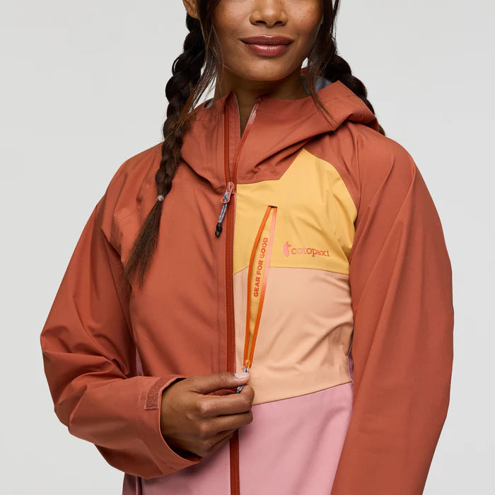 Impermeo 3L Hooded Shell Jacket - Faded Brick And Rose 5