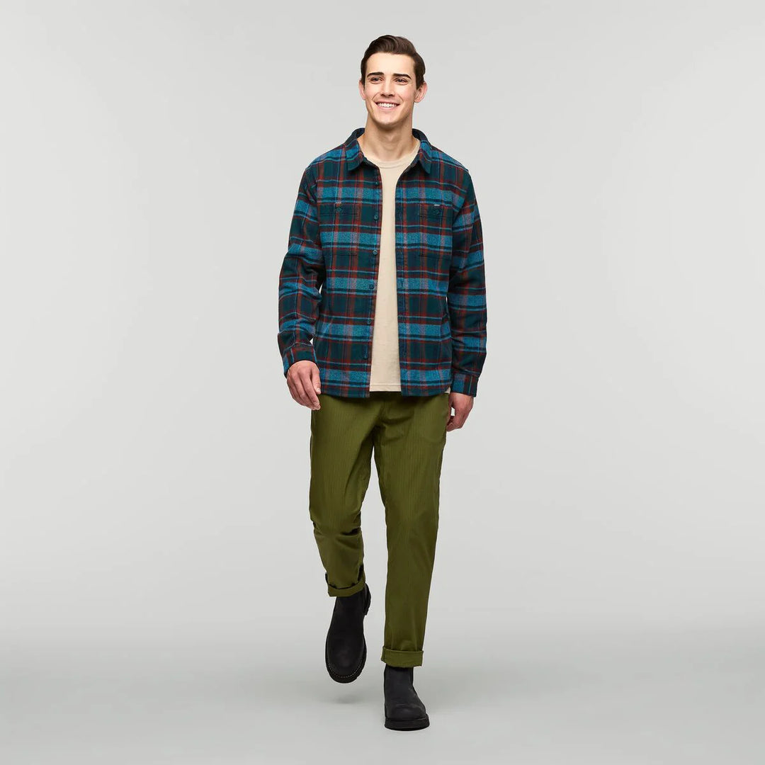 Mero Organic Flannel Shirt Abyss Plaid 3