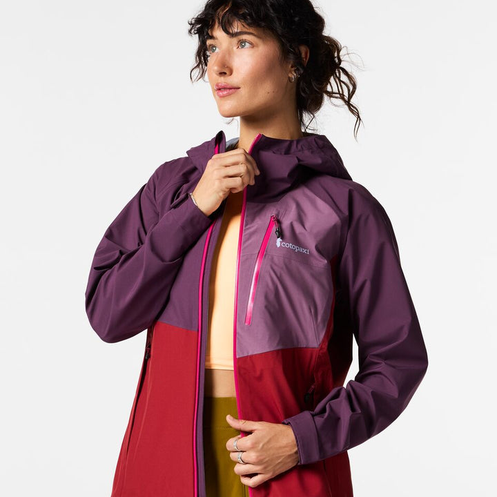Impermeo 3L Hooded Shell Jacket - Women's - Acai and Crimson thumbnail