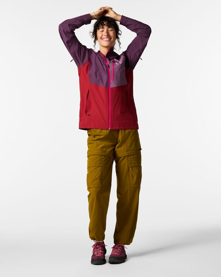 Impermeo 3L Hooded Shell Jacket - Women's - Acai and Crimson thumbnail 2