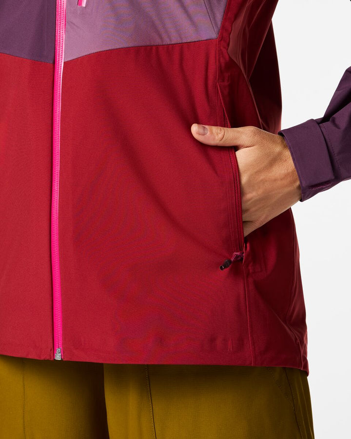 Impermeo 3L Hooded Shell Jacket - Women's - Acai and Crimson thumbnail 3