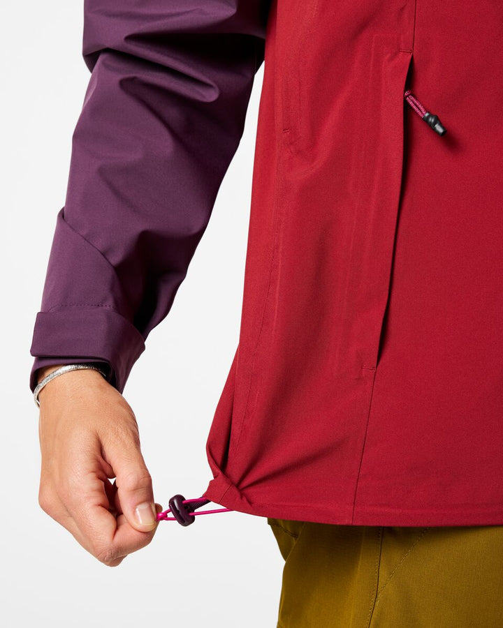 Impermeo 3L Hooded Shell Jacket - Women's - Acai and Crimson thumbnail 6