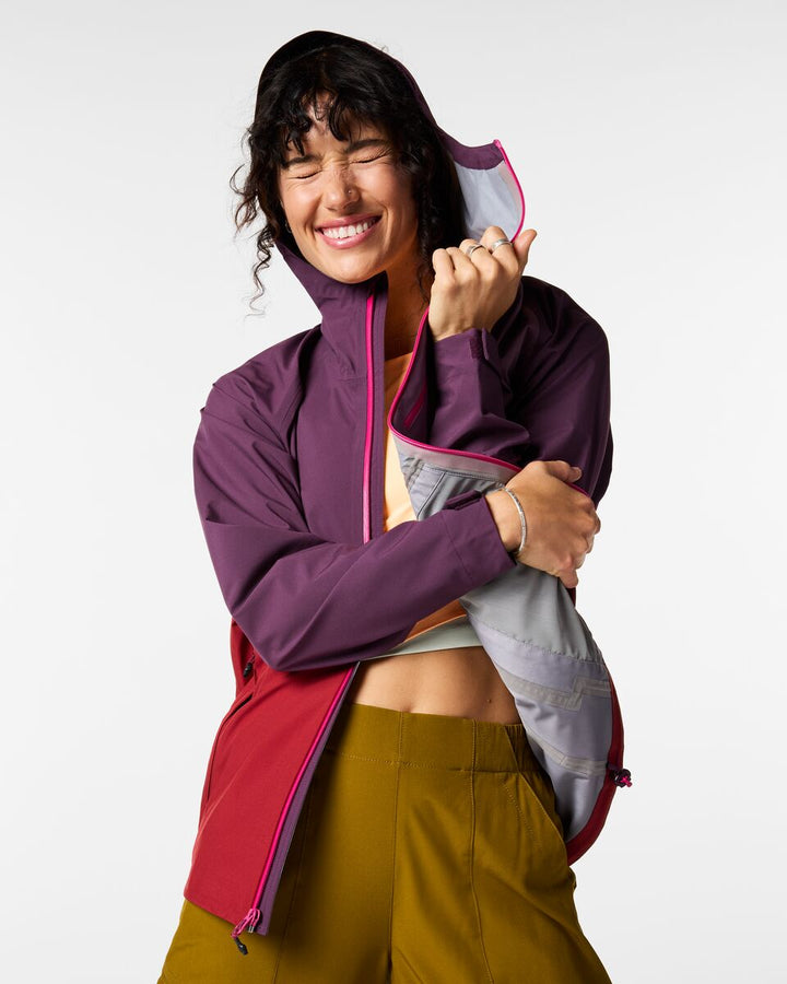 Impermeo 3L Hooded Shell Jacket - Women's - Acai and Crimson thumbnail 7