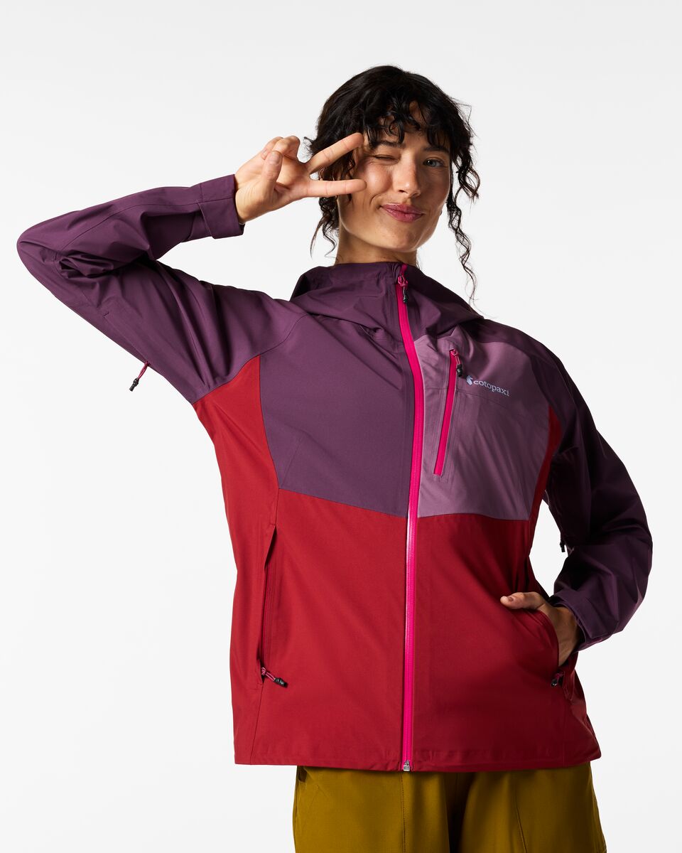 Impermeo 3L Hooded Shell Jacket - Women's - Acai and Crimson 8